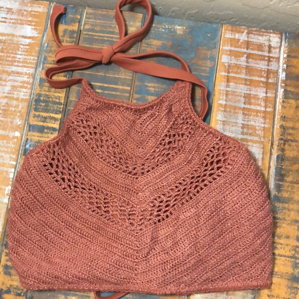 Xhilaration Halter Crop Swim Top